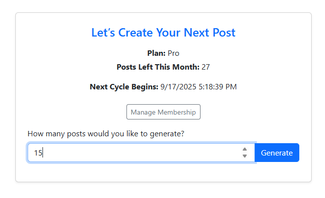 Generate posts